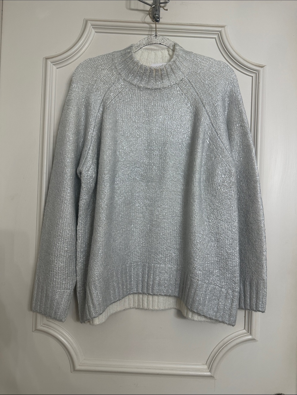 pistola Silver Metallic Turtleneck Sweater